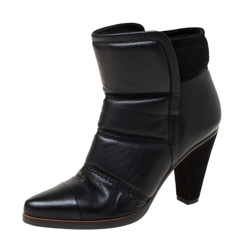 Chloe Black Soft Leather Ankle Boots 