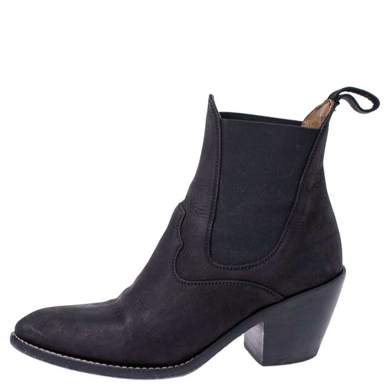 

Chloe Black Nubuck Leather Ankle Boots Size