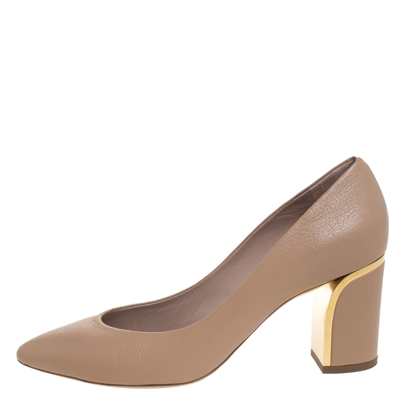 

Chloe Beige Leather Becky Pointed Toe Pumps Size