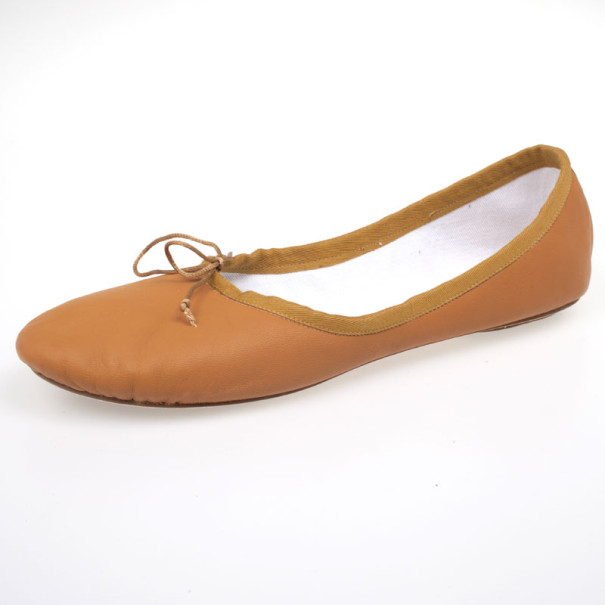 Chloé Beige Leather Bow Ballet Flats Size 40