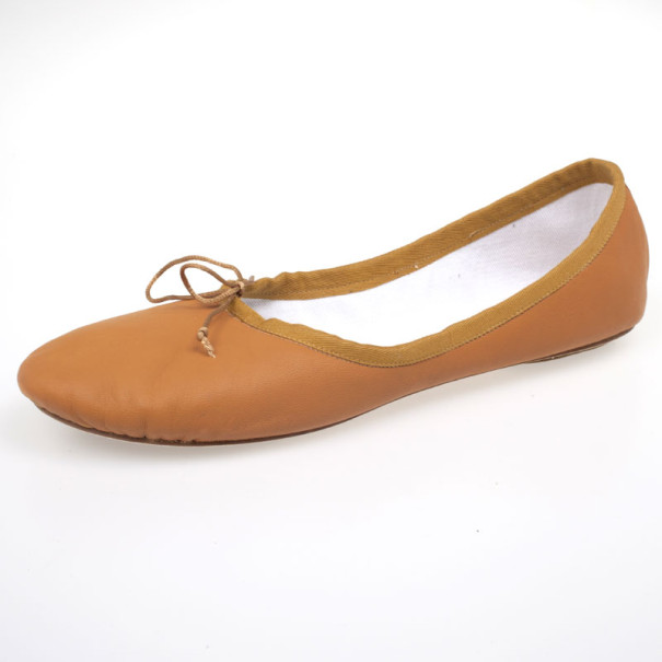 مملوكة مسبقًا Chloé Beige Leather Bow Ballet Flats Size 40