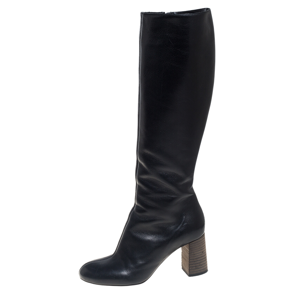 

Chloe Black Leather Knee High Boots Size