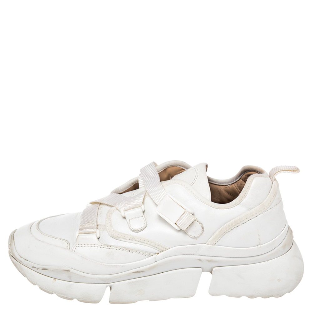 

Chloe White Leather Sonnie Slip On Sneakers Size