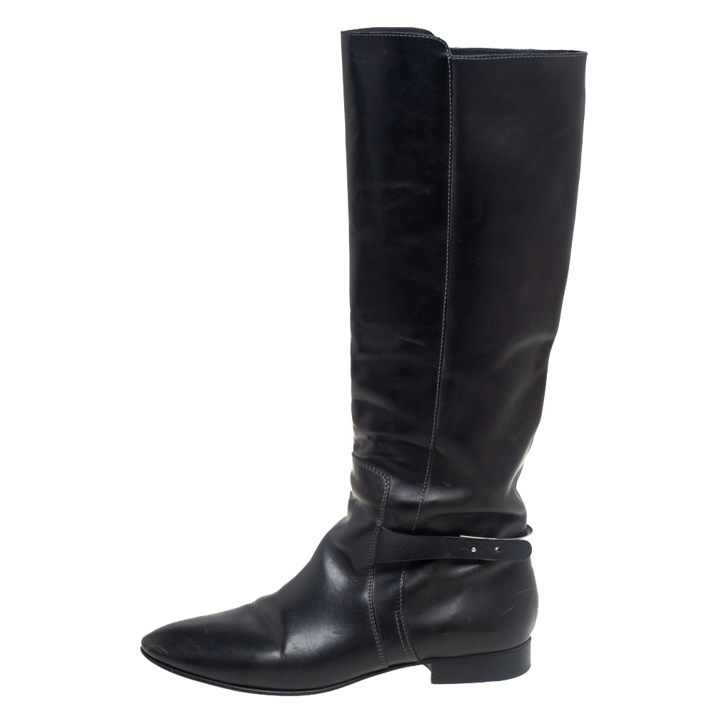 

Chloe Black Leather Knee High Riding Boots Size
