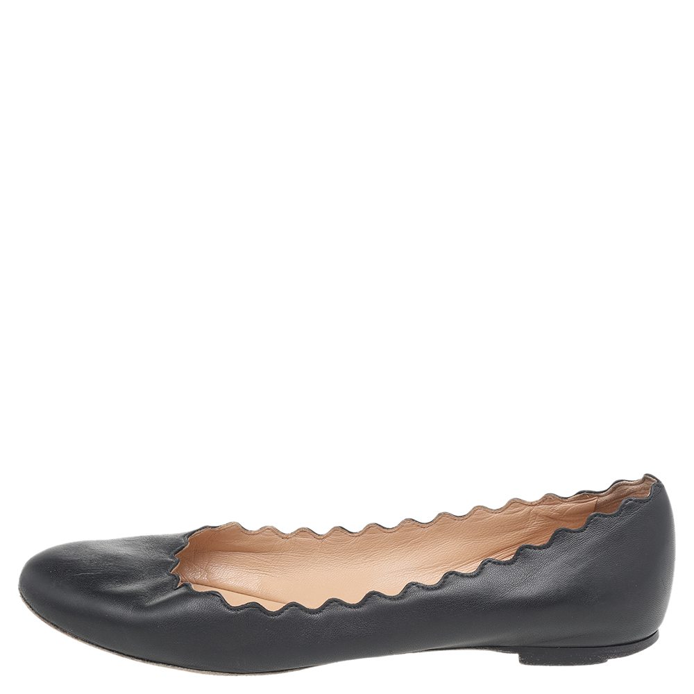 

Chloe Black Leather Lauren Ballet Flats Size