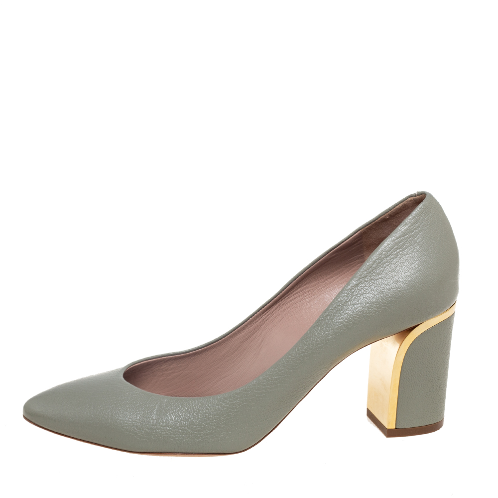 

Chloe Grey Leather Beckie Pointed Toe Pumps Size
