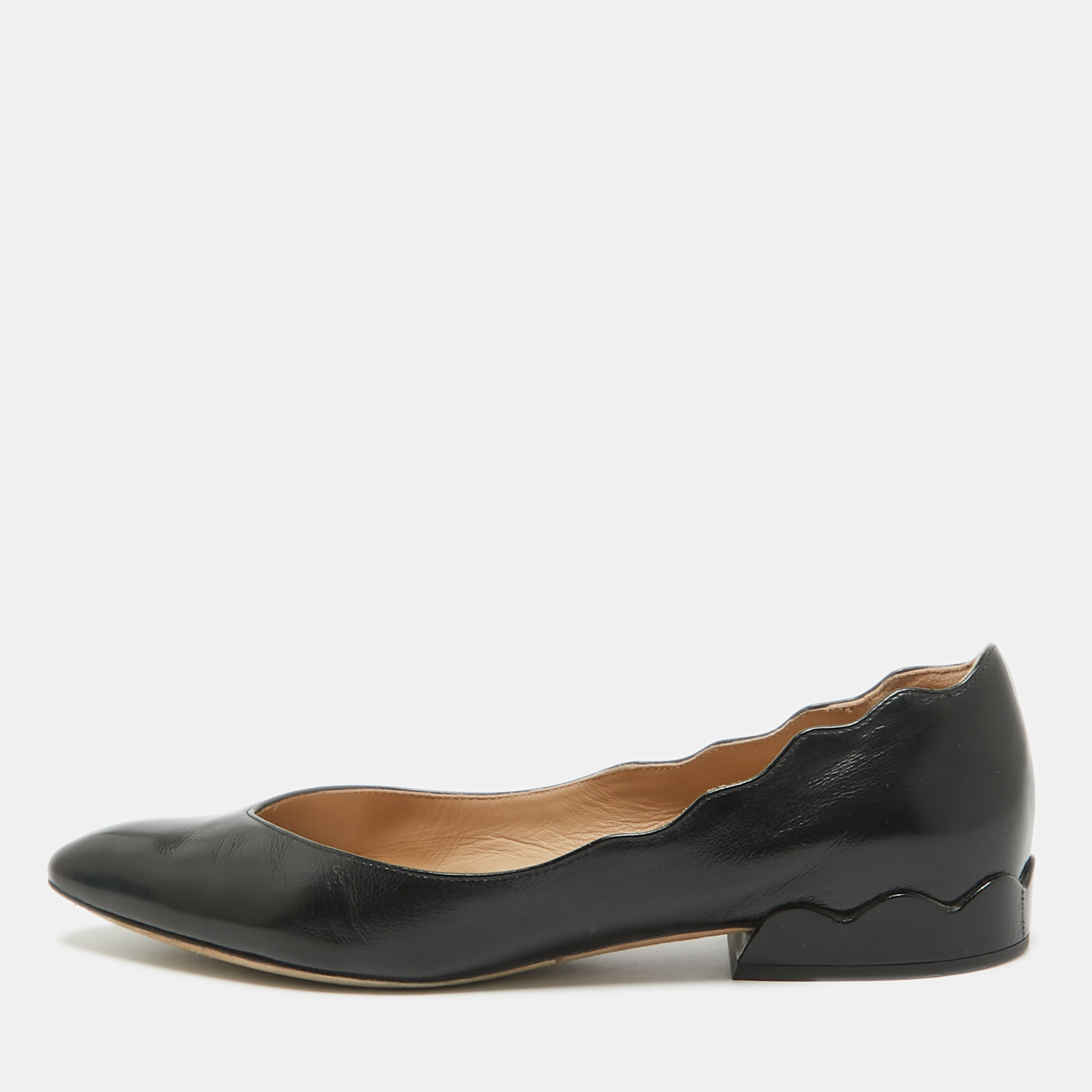 

Chloe Black Leather Pointed Toe Ballet Flats Size