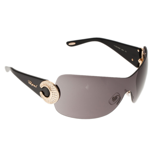 Pre Owned Chopard Black SCH939S Shield Sunglasses