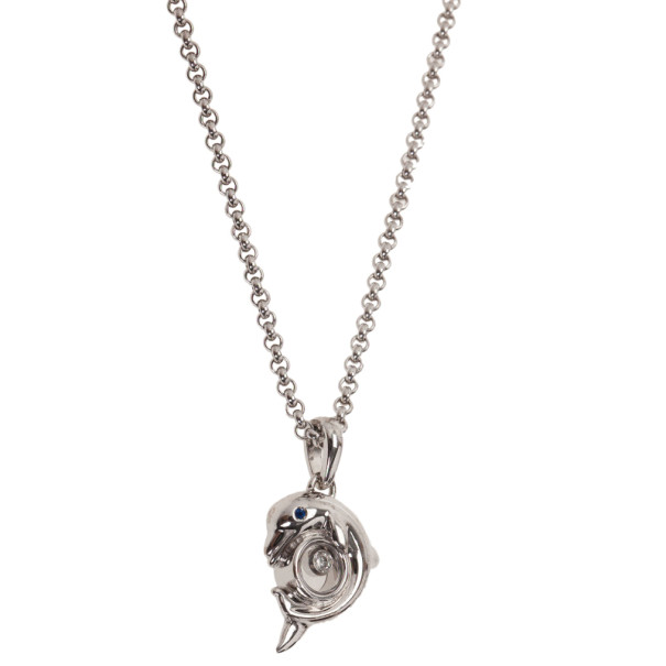 Pre Owned Chopard Happy Animals Dolphin White Gold Pendant Necklace