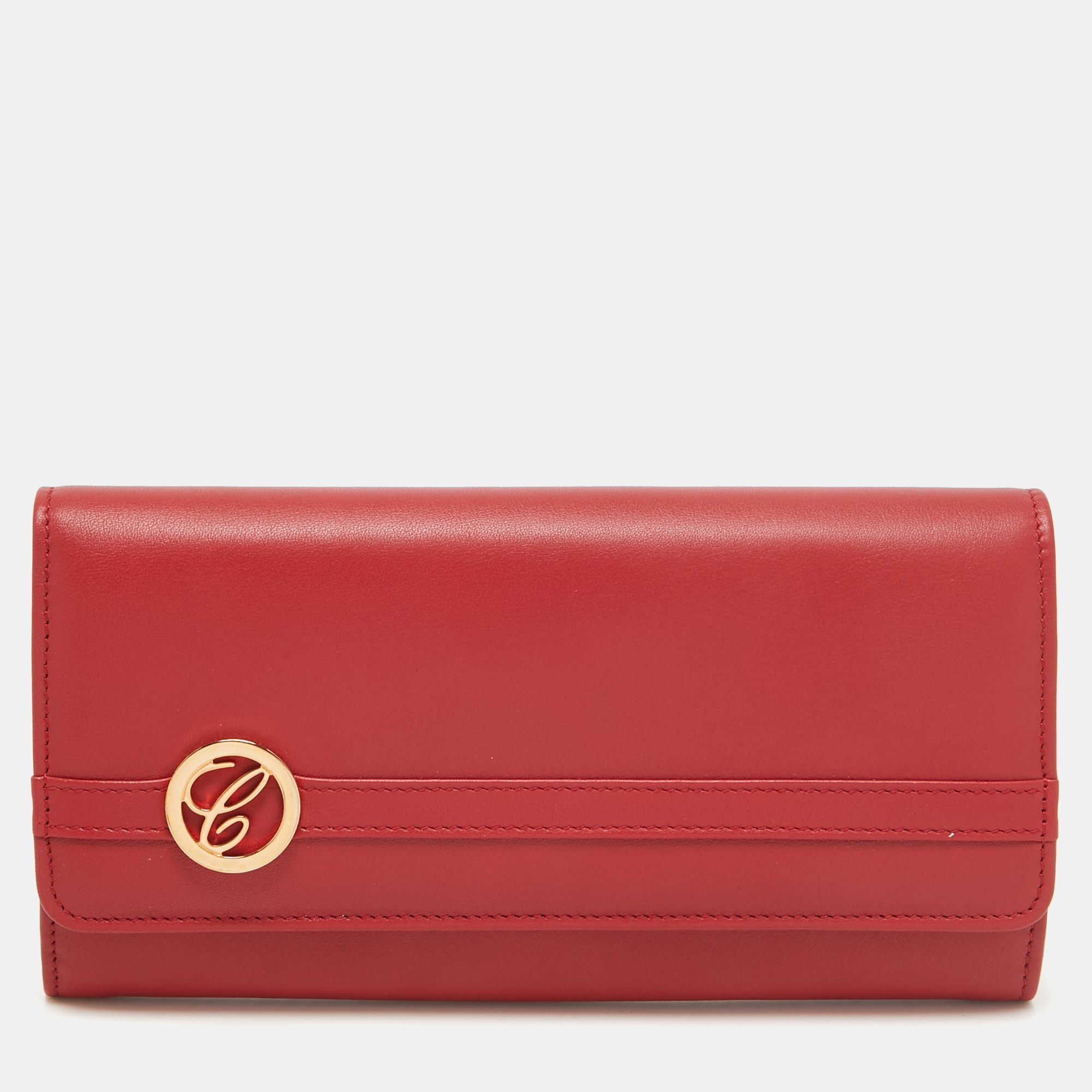 

Chopard Red Leather Flap Continental Wallet