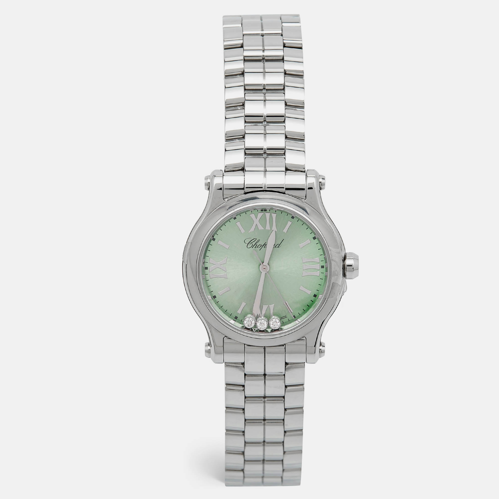 

Chopard Green Stainless Steel Diamond Happy Sport, Silver