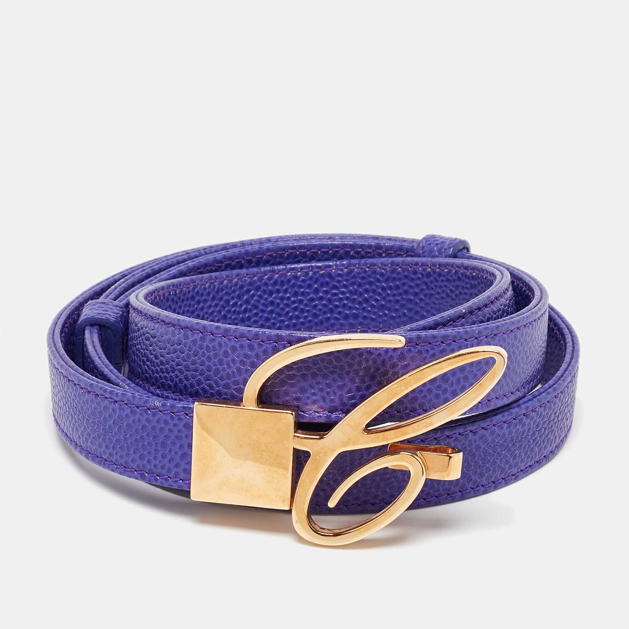 

Chopard Purple Textured Leather Miss Happy Belt