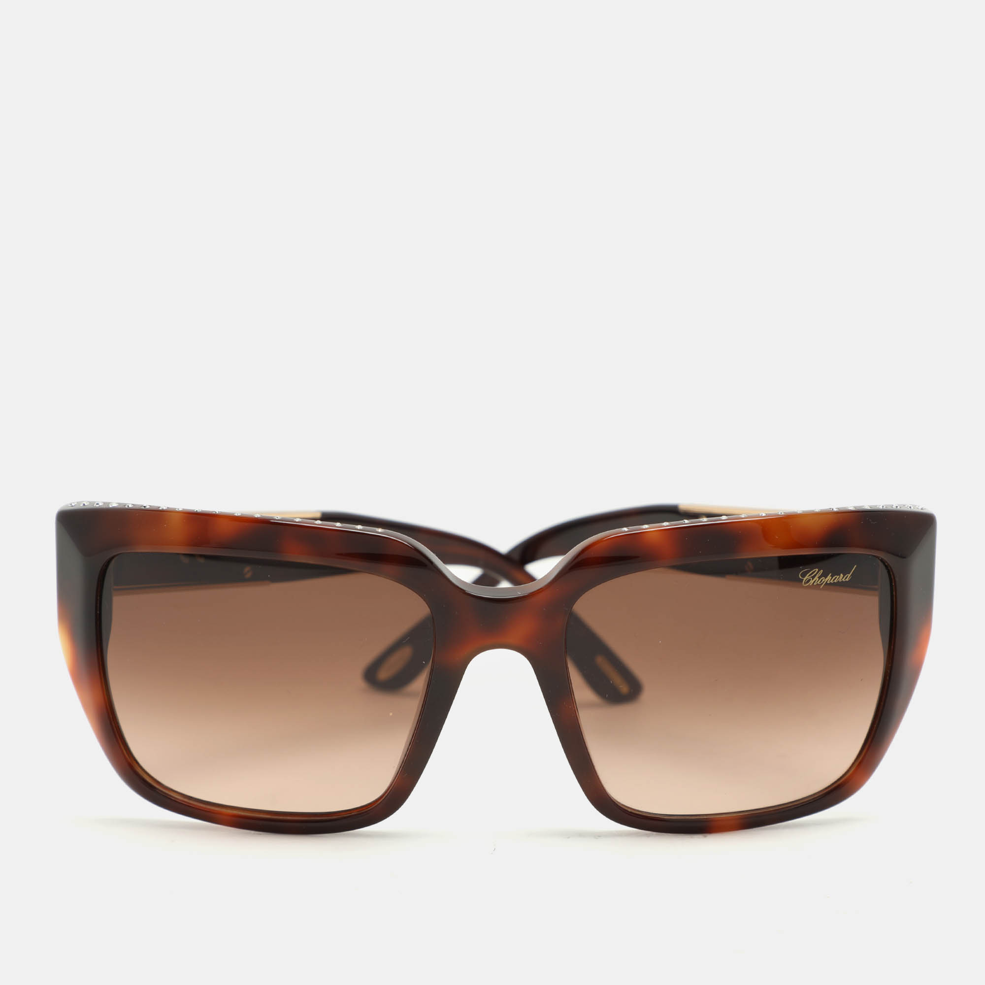 

Chopard Brown Acetate SCH190S Crystal Embellished Gradient Sunglasses