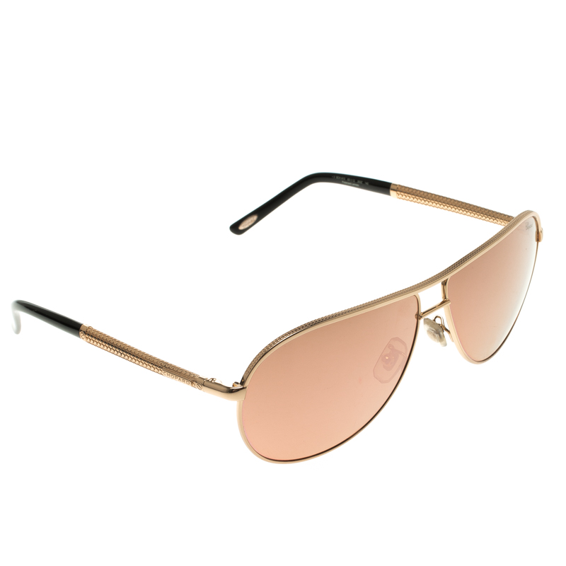 Chopard Pink/Gold SCH A10 Aviator Sunglasses