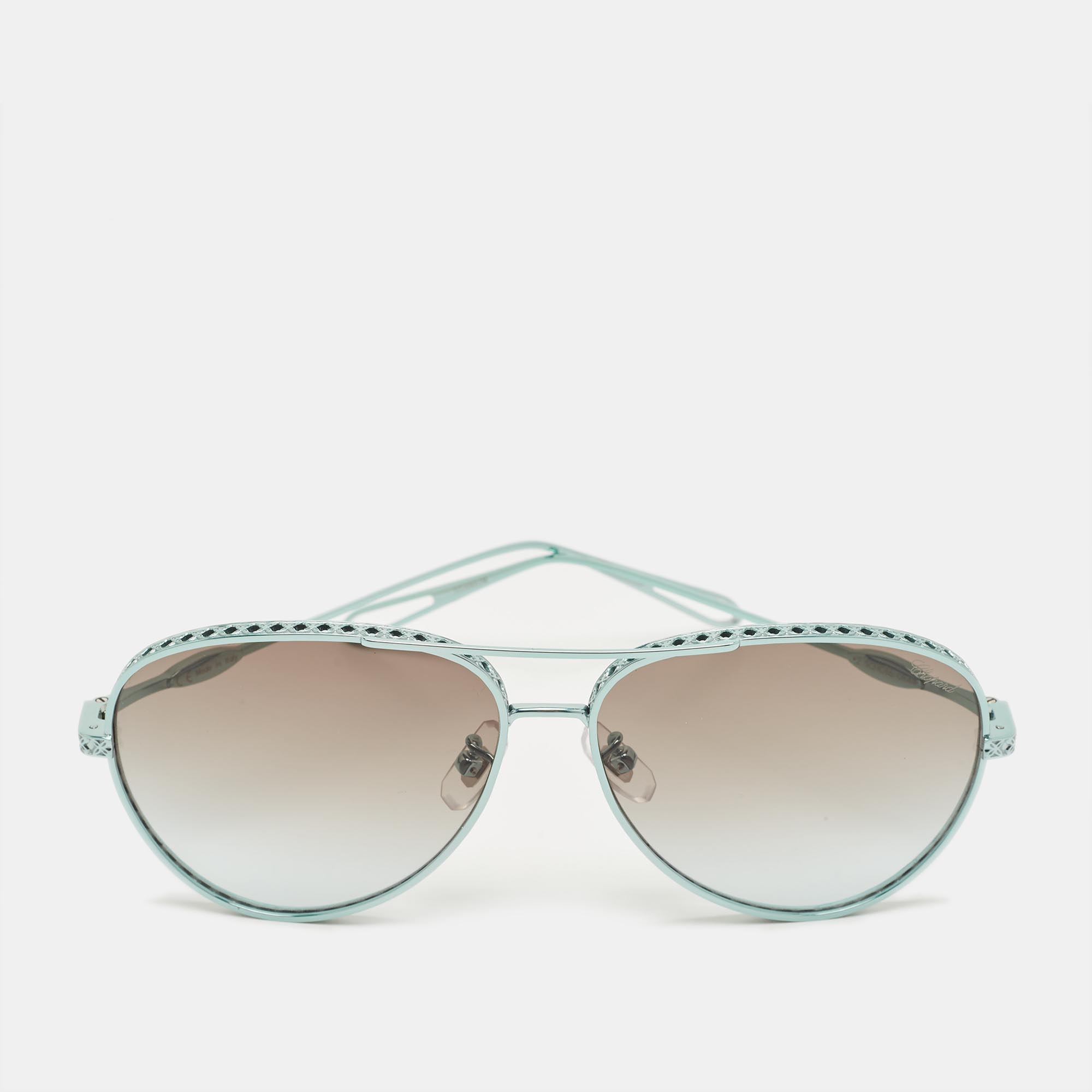 Pre-owned Chopard Blue Gradient Schc86 0844 Aviators Sunglasses