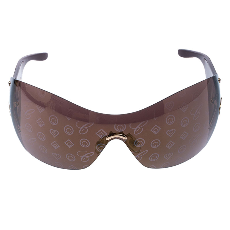 

Chopard Gold/Brown Monogram Shield Sunglasses