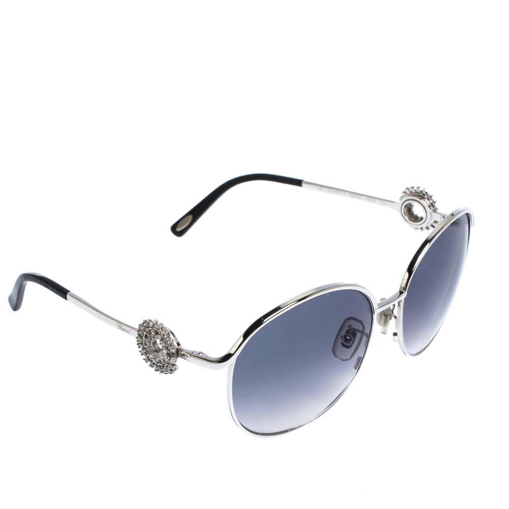 Chopard White Gold Plated/Blue Gradient SCHB21S Special Edition Sunglasses