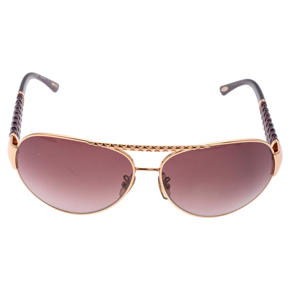 

Chopard Purple/Gold Tone Metal and Acetate SCH994 Gradient Aviator Sunglasses