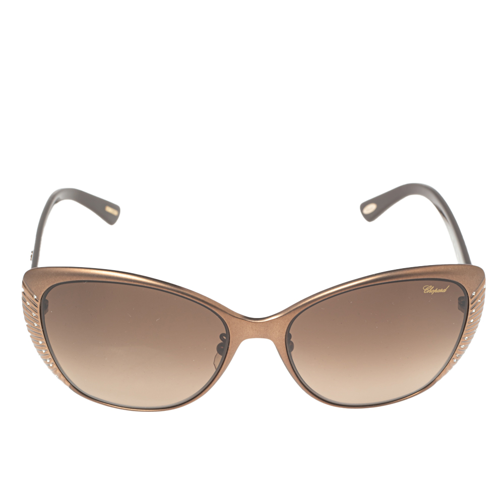 

Chopard Brown Acetate SCH995S Embellished Gradient Sunglasses