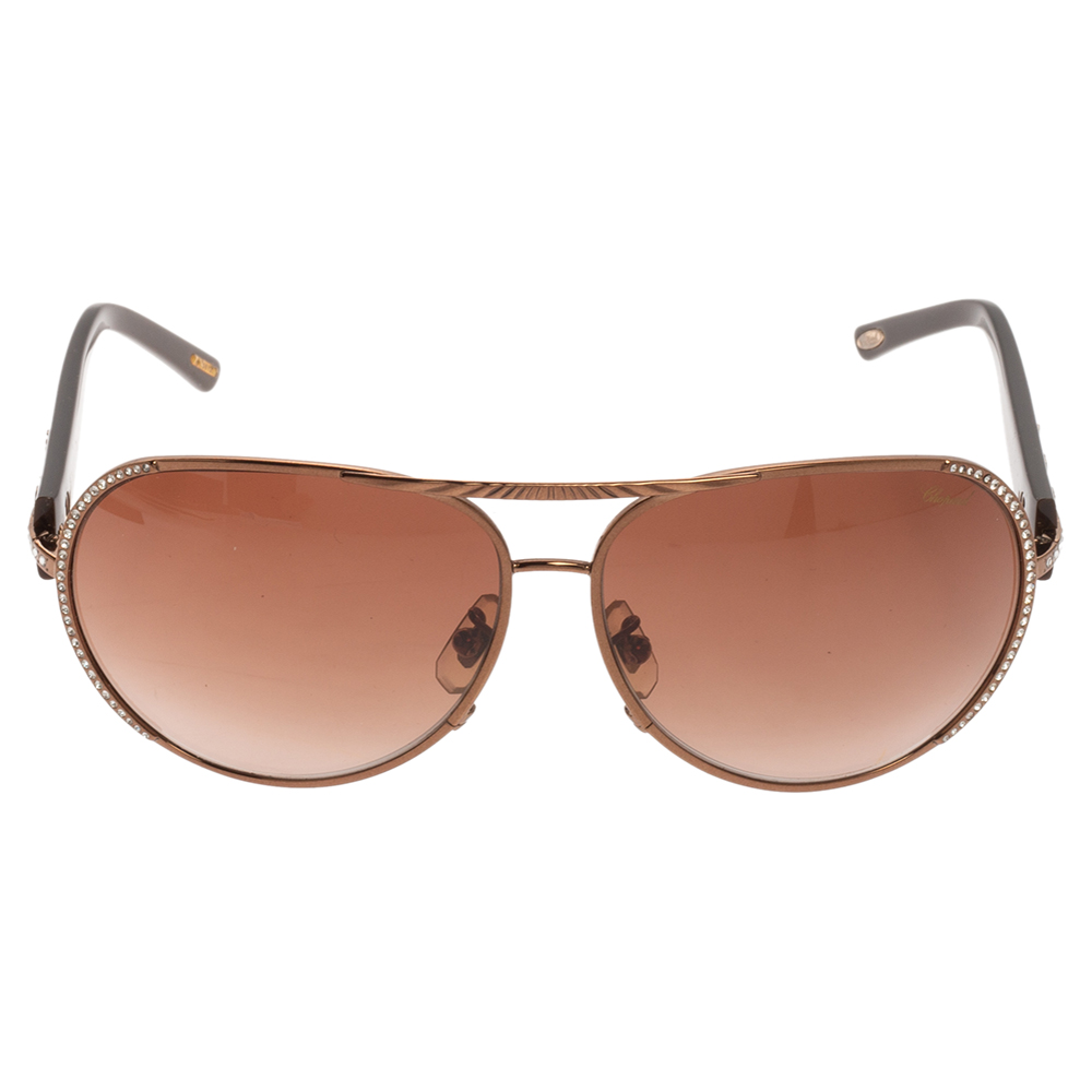 

Chopard Brown SCH 940S Aviator Gradient Sunglasses