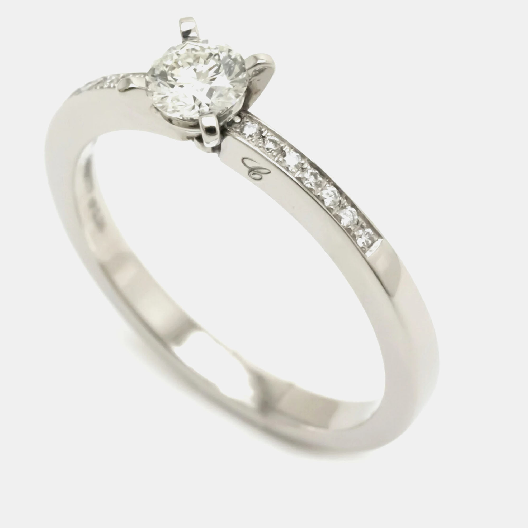 

Chopard Platinum and Diamond Solitaire Ring EU 51