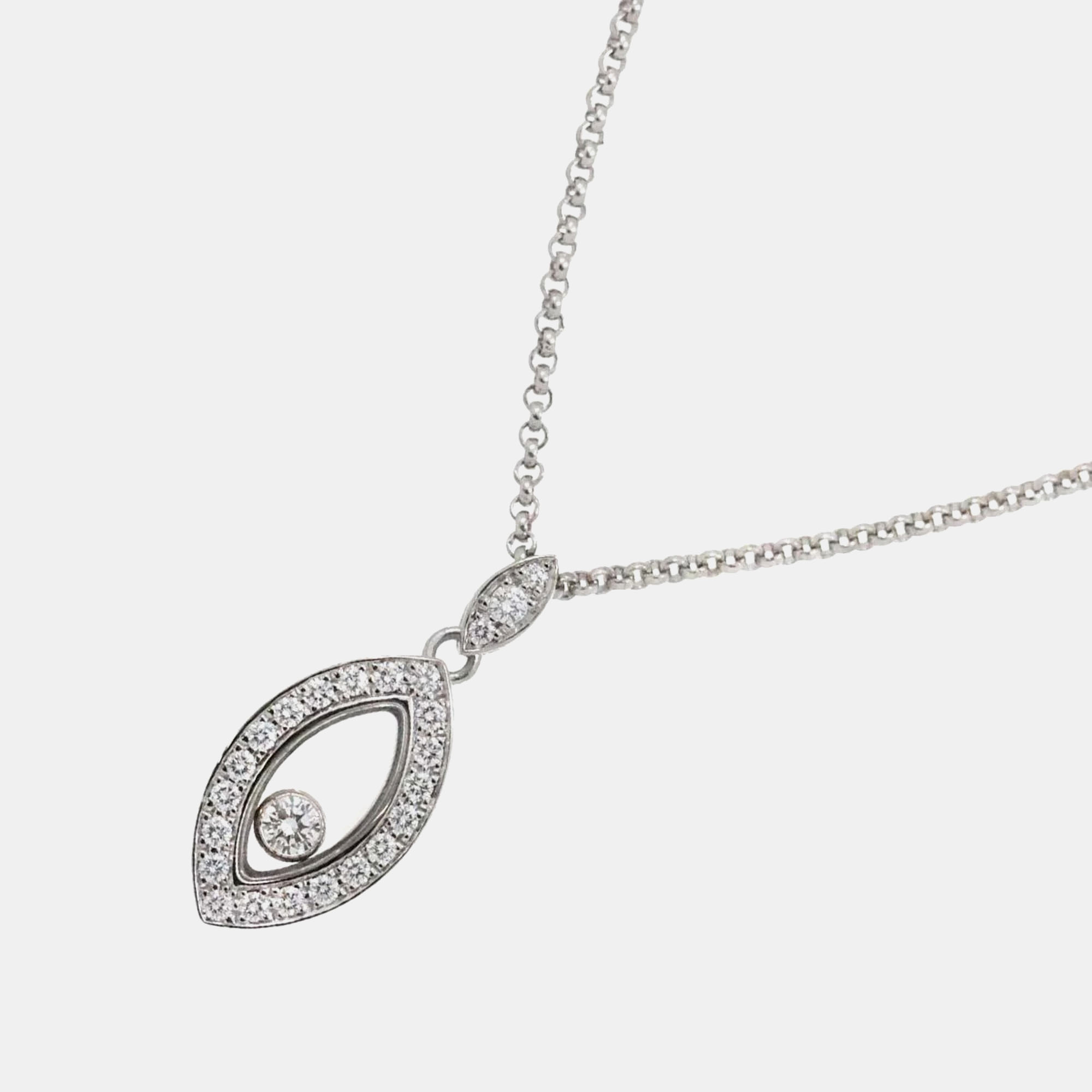 

Chopard 18K White Gold and Diamond Happy Diamonds Pendant Necklace