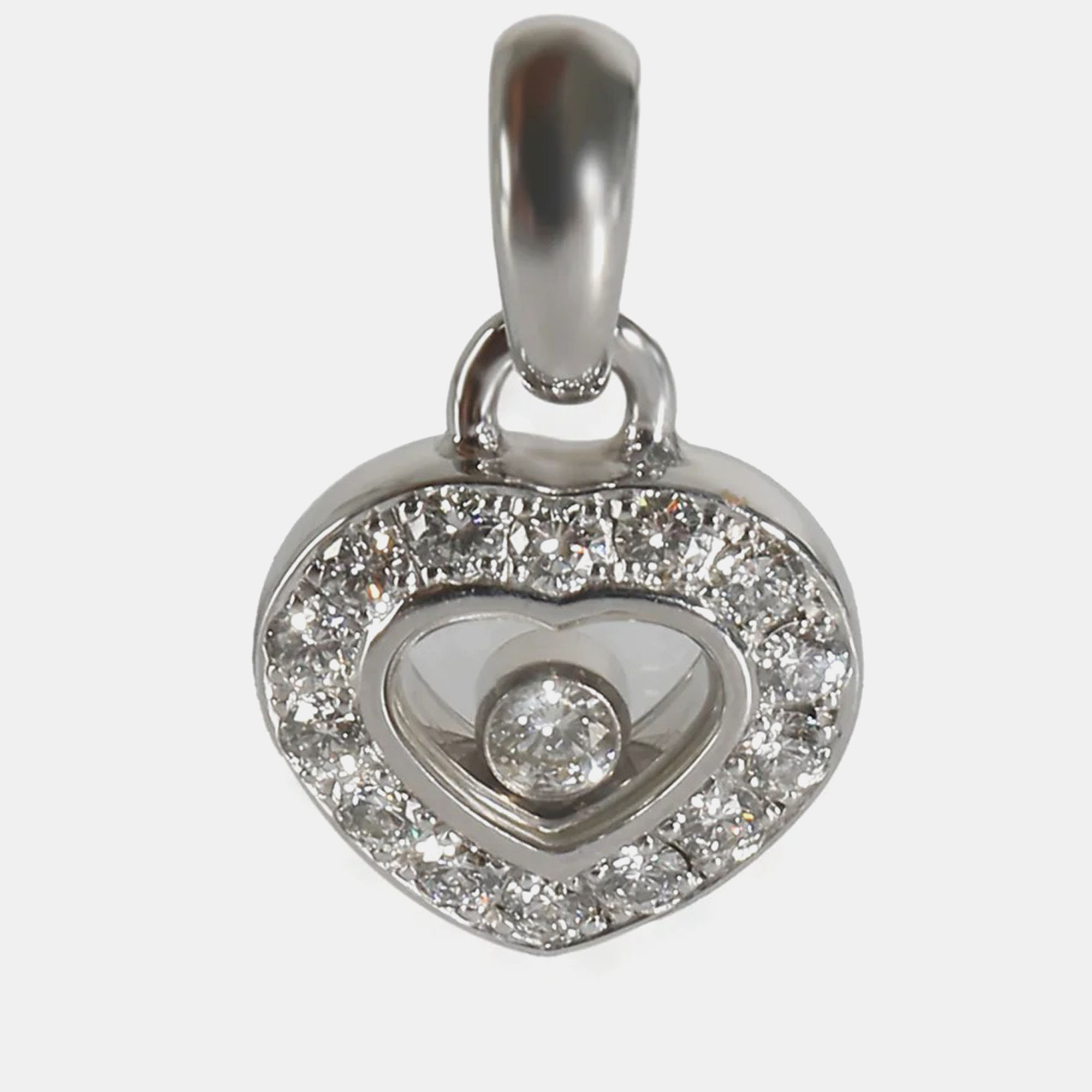 

Chopard 18k White Gold Happy Diamonds Heart Pendant 0.25 CTW