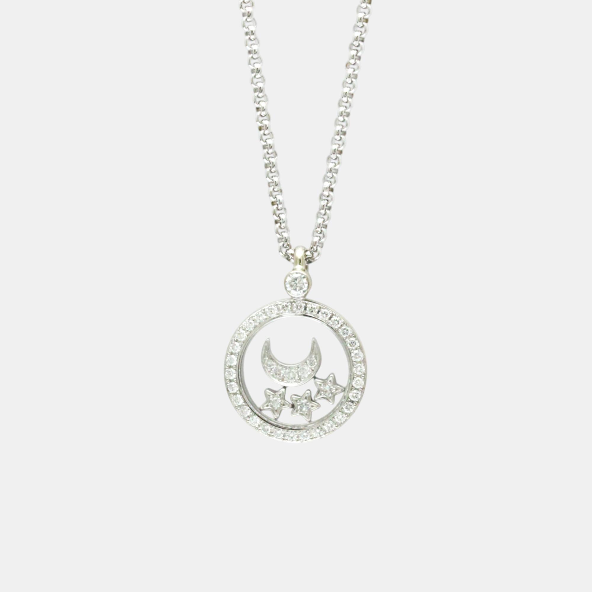 

Chopard 18K White Gold and Diamond Happy Diamonds Pendant Necklace