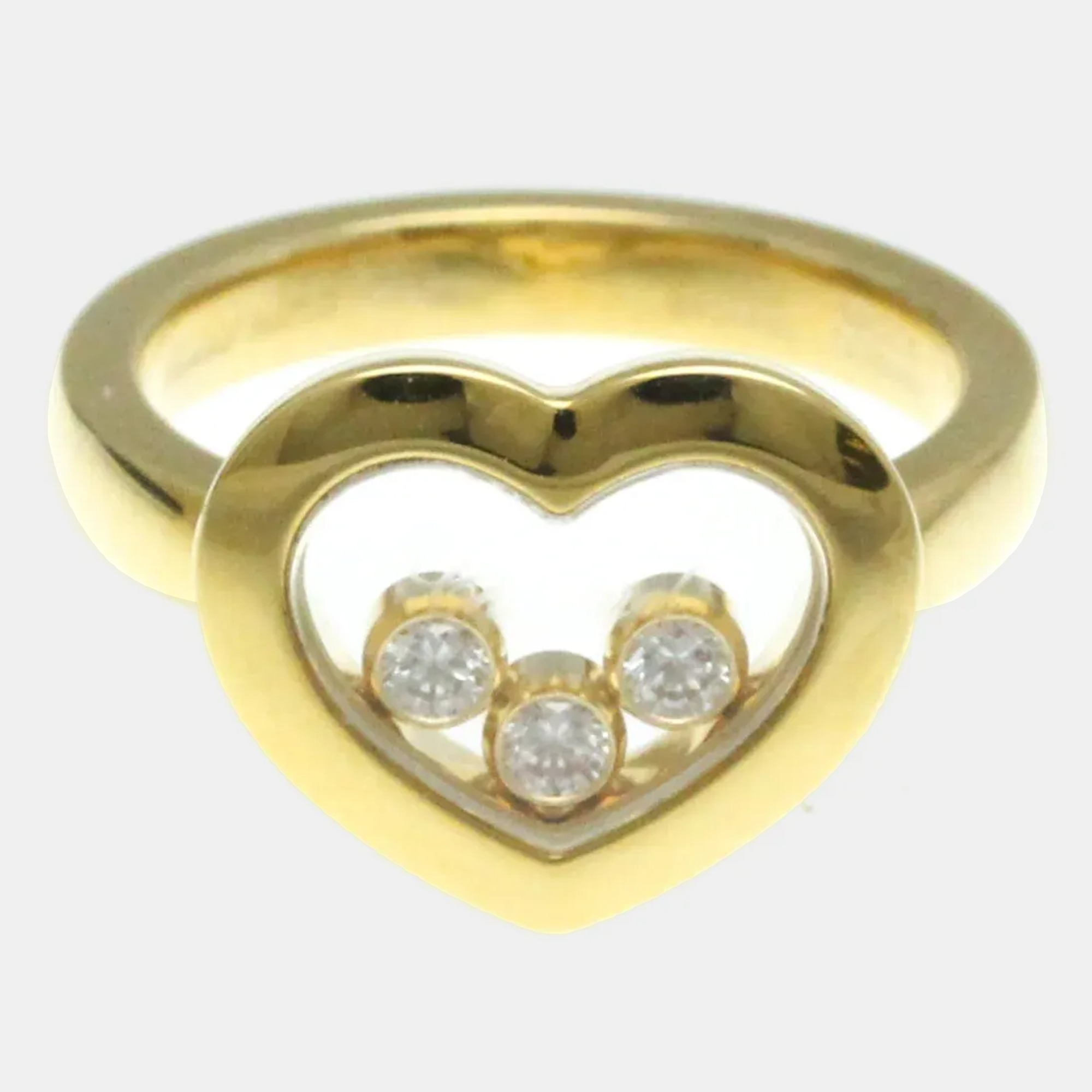 

Chopard 18K Yellow Gold Happy Diamond Heart Ring EU 45