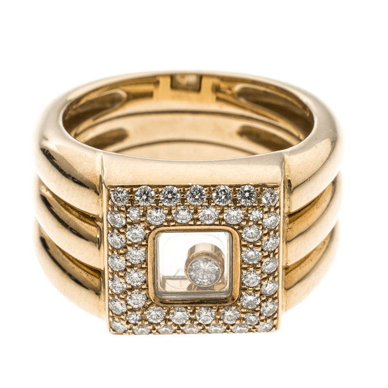 

Chopard Vintage Happy Diamond 18k Yellow Gold Ring Size