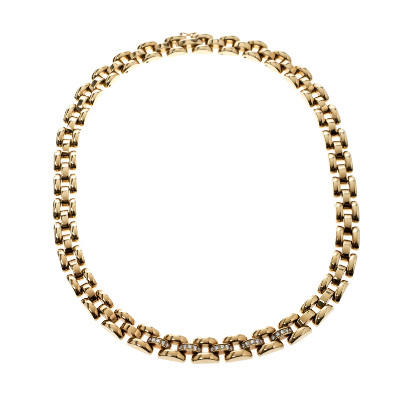 Chopard La Strada Diamond 18K Yellow Gold Chain Link Necklace