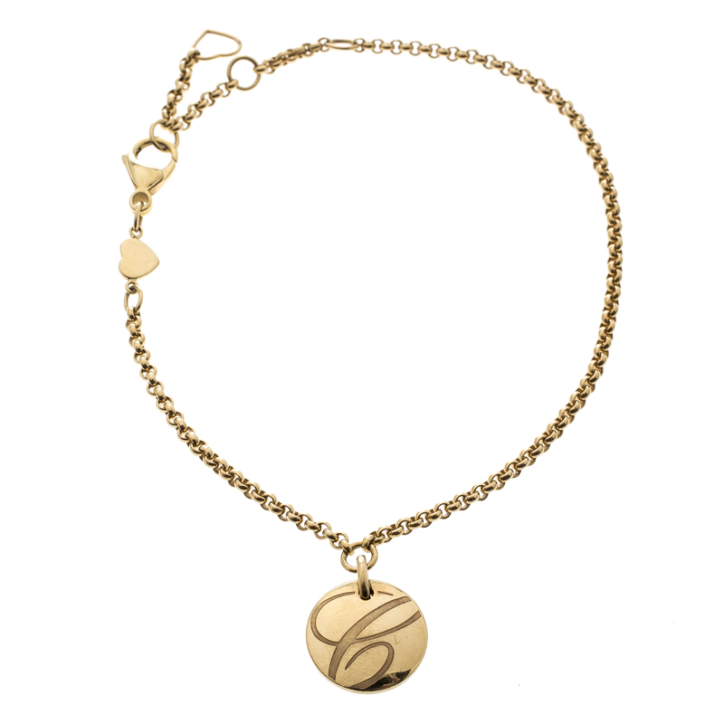 Pre Owned Chopard Chopardissimo 18k Yellow Gold Charm Bracelet 21cm