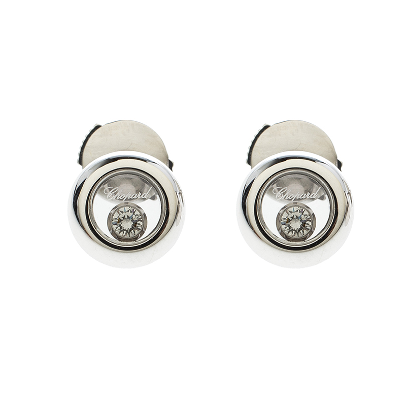 Chopard Happy Diamonds Icons 18k White Gold Stud Earrings