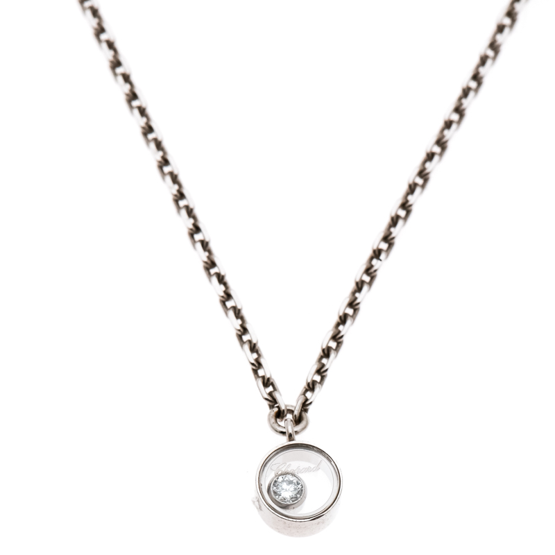 Pre Owned Chopard Happy Diamond Icons 18k White Gold Pendant Necklace