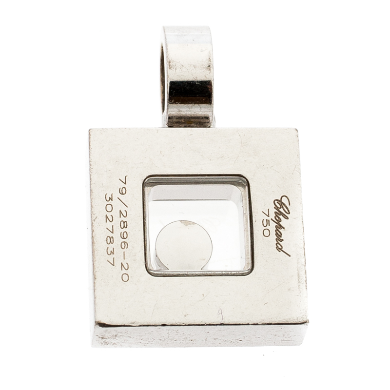 

Chopard Happy Diamond 18k White Gold Square Pendant, Silver