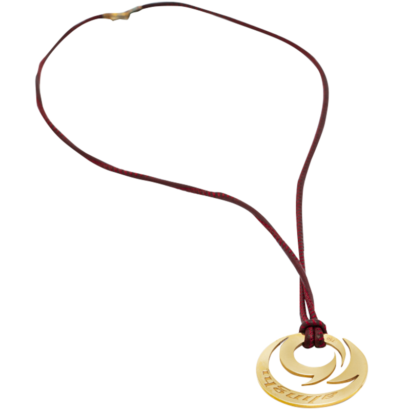 

Chopard 18K Rose Gold Alinghi Pendant Leather Necklace