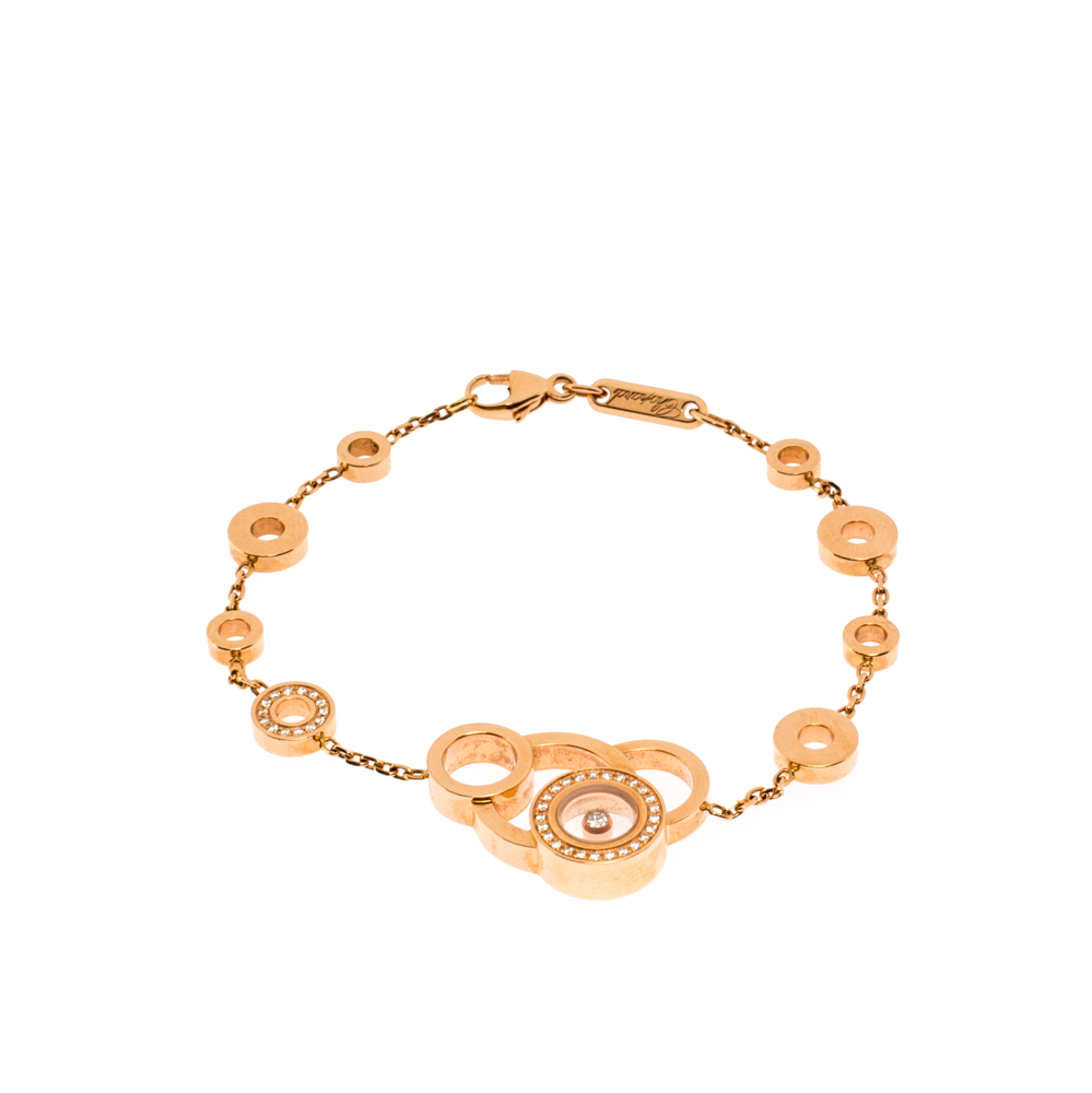 

Chopard Happy Diamonds Bubbles 18k Rose Gold Station Bracelet