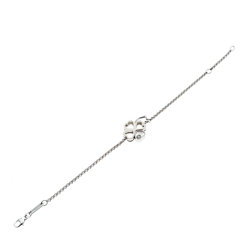 

Chopard Happy Diamond Clover Motif 18k White Gold Bracelet
