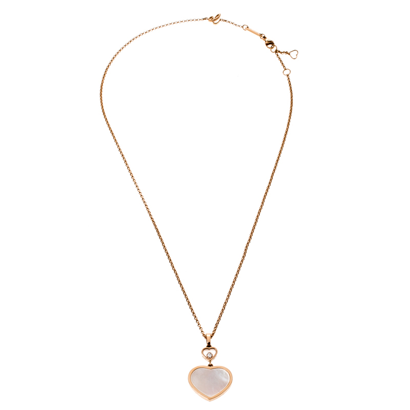 

Chopard Happy Diamond Heart Mother of Pearl 18k Rose Gold Pendant Necklace