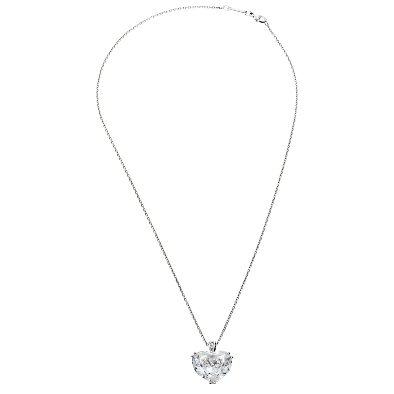 

Chopard So Happy 3 Diamond 18k White Gold Heart Pendant Necklace
