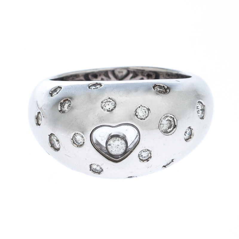 

Chopard Happy Diamond Heart 18k White Dome Ring Size