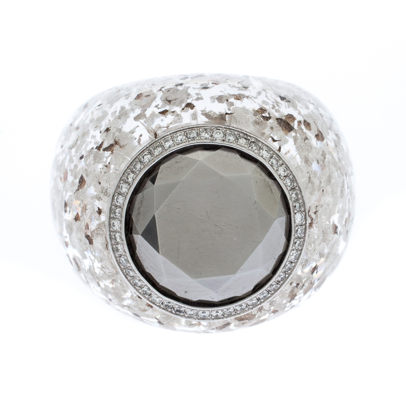 

Chopard Golden Diamond Collection Diamond Gold Flecked Resin Ring Size