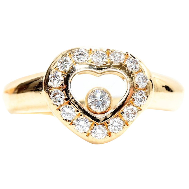 

Chopard Happy Diamond Icon Heart Diamond 18K Yellow Gold Ring Size