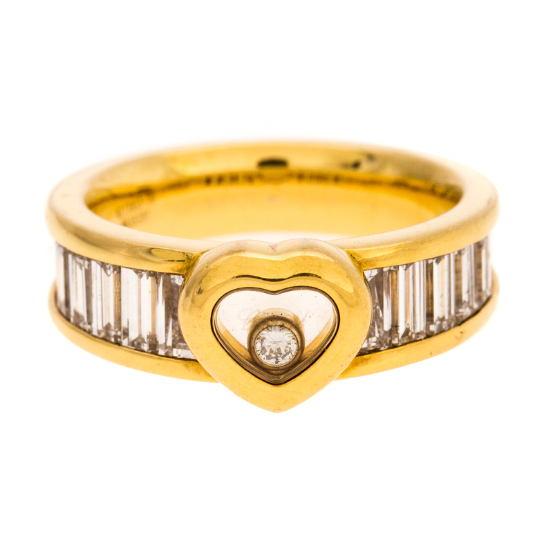 

Chopard Happy Diamond Heart 18K Yellow Gold Ring Size