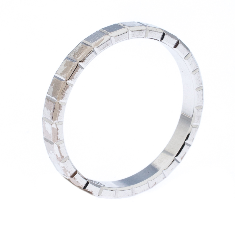 Chopard Ice Cube 18K White Gold Band Ring Size 49