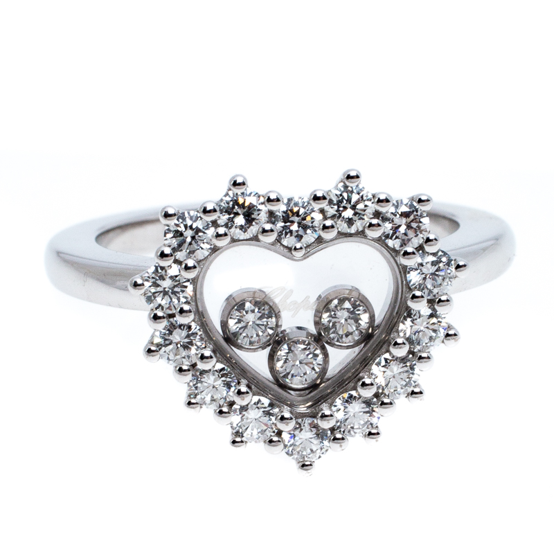

Chopard Happy Heart Diamond 18K White Gold Ring Size