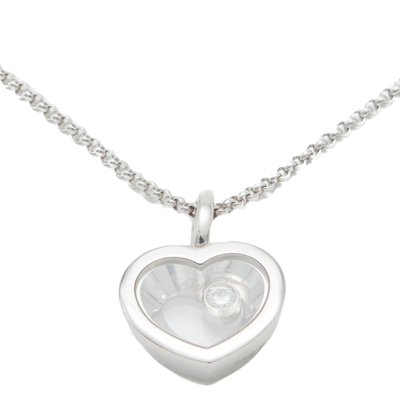 Pre Owned Chopard White Gold Happy Diamond Icon Necklace