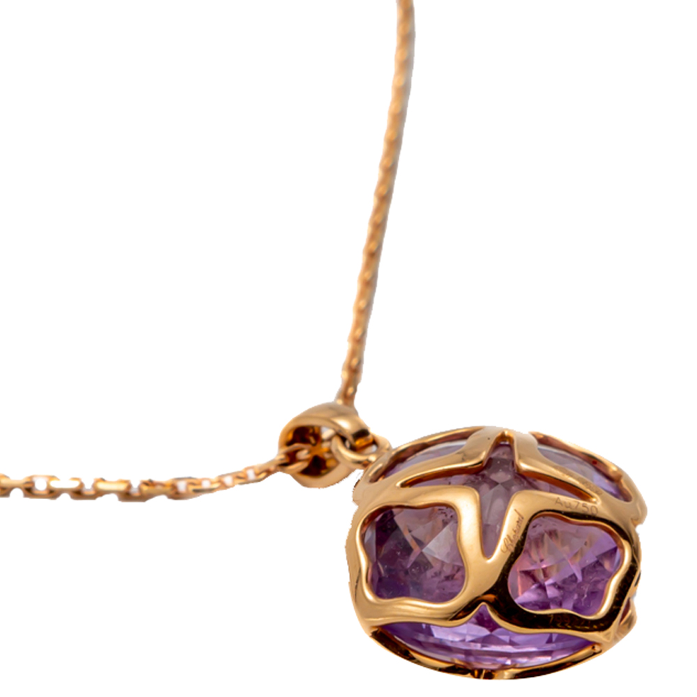Pre Owned Chopard Imperiale Cocktail Rose Gold Amethyst Necklace