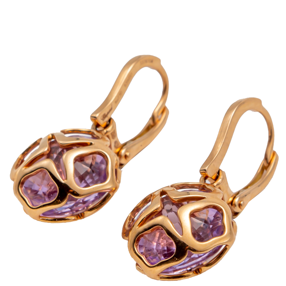 Chopard Rose Gold Imperiale Cocktail Amethyst Earrings