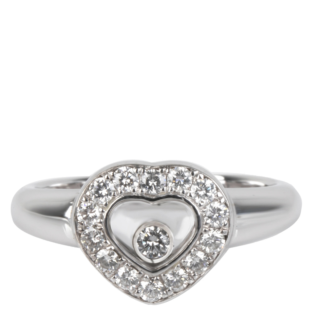 

Chopard Happy Diamonds Heart 0.33 CTW 18K White Gold Ring Size